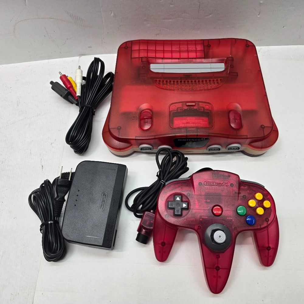 01w-3844 〇 Nintendo 64 N64 クリアレッド NUS-001 JPN 完動品