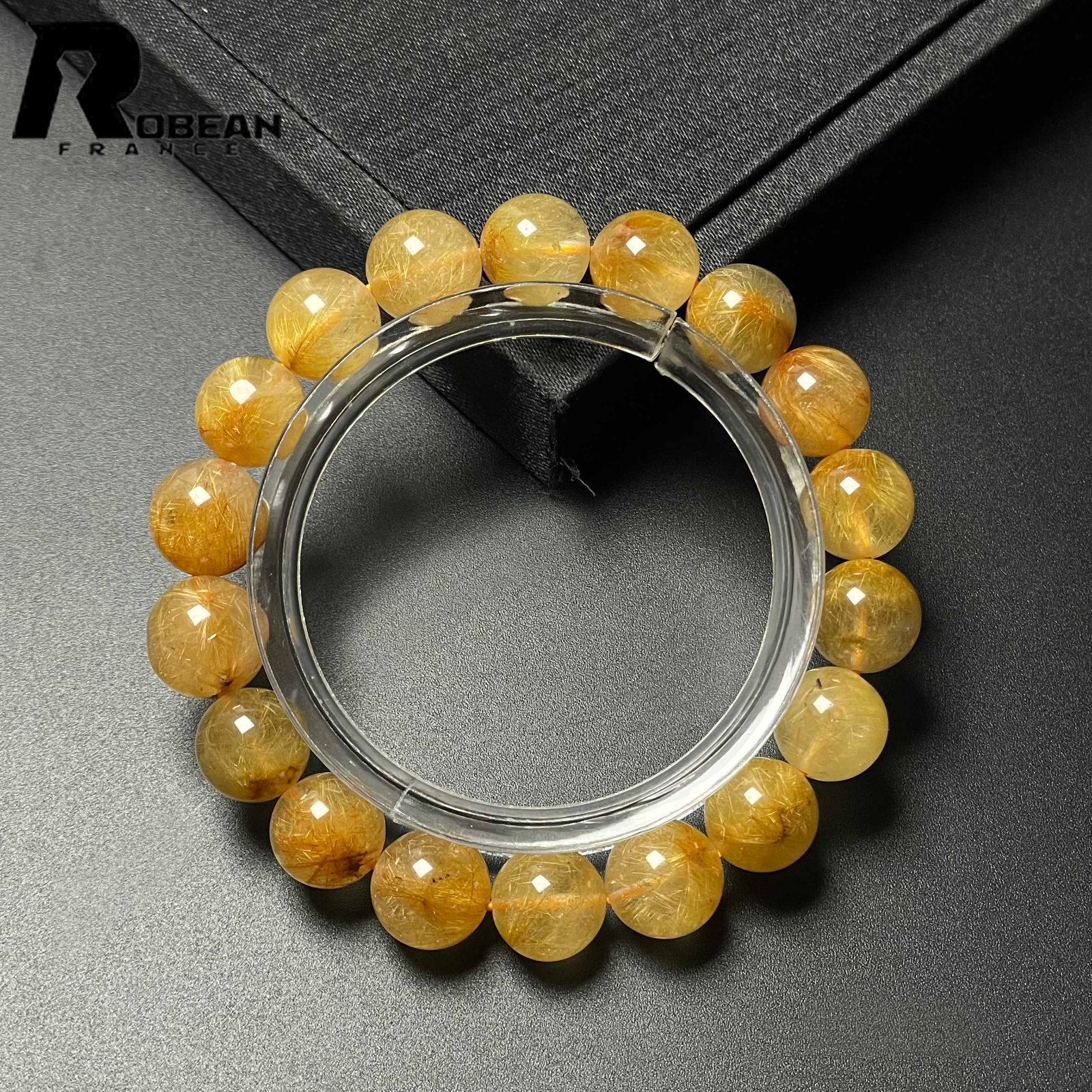 EU製 定価11万円 ROBEAN ガーデンフラワータイチンルチル ブレスレット パワーストーン 天然石 金運 お守り プレゼント 10.7-11.4mm M1015726