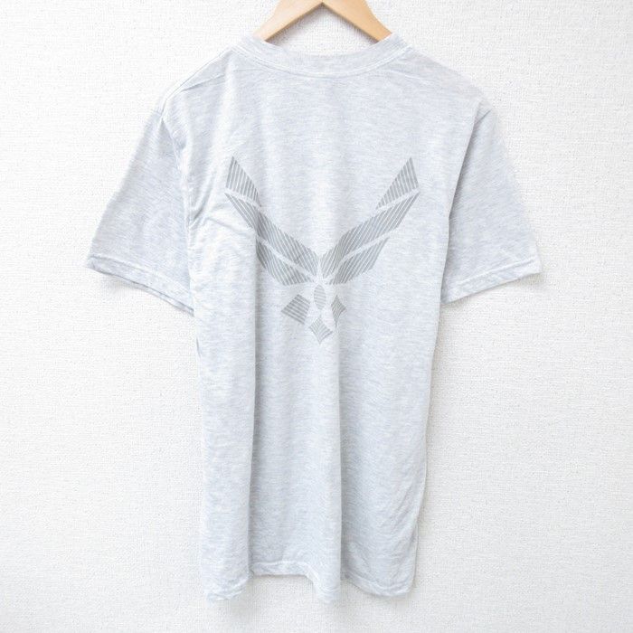 L/古着 半袖 Tシャツ メンズ ミリタリー USエアフォース リフレクター クルーネック グレー 霜降り 24jul03 中古