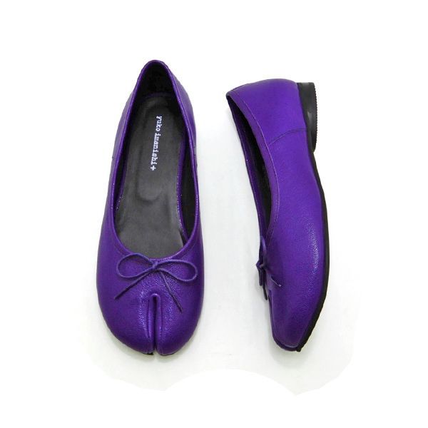 yuko imanishi+ リボン パンプス 足袋 人気 パープル 革 靴 レディース