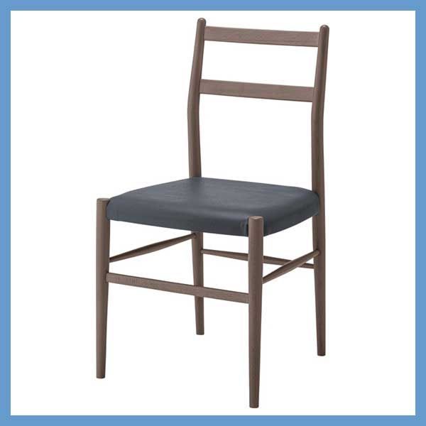 ２脚セット 天然木 ビーチ のダイニングチェア 合皮座面 アームレス No.930 W46×D46.5×H84×SH45cm ブラウン