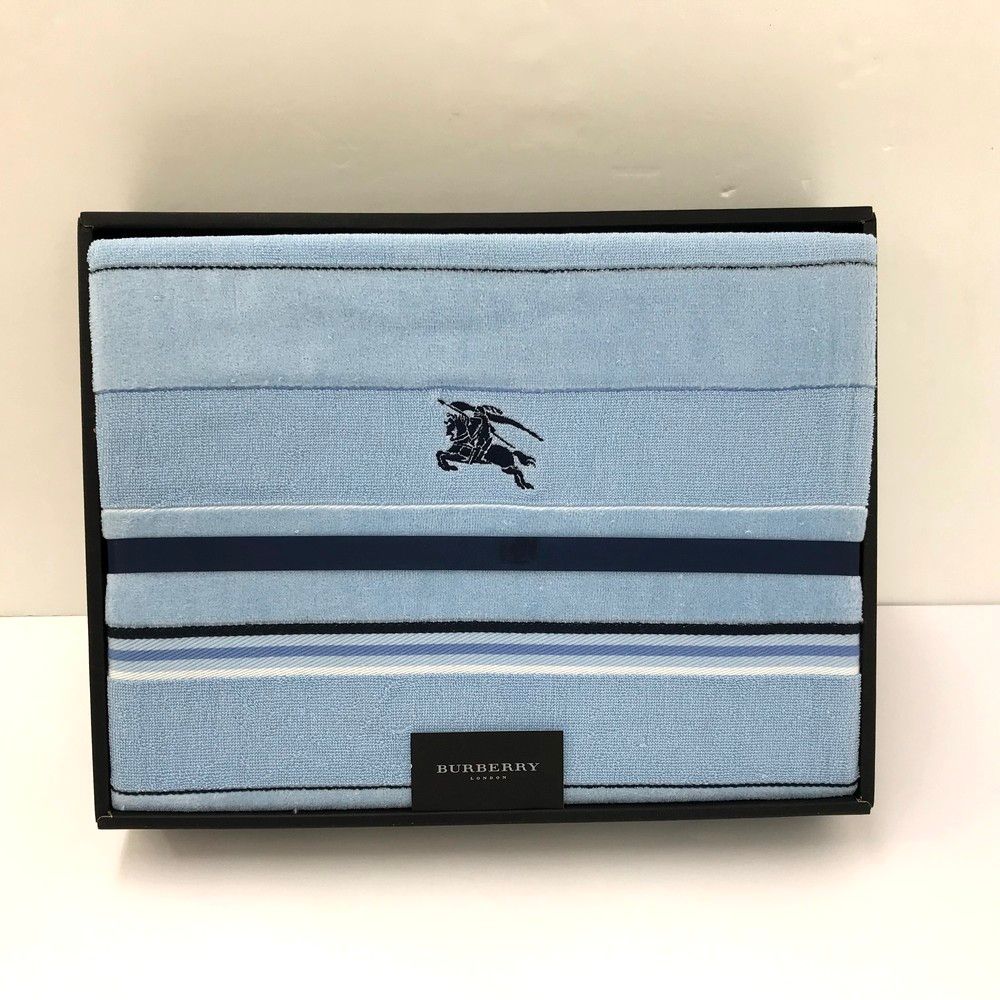 長期保管未使用品 BURBERRY バーバリー タオルケット ブルー BB4070