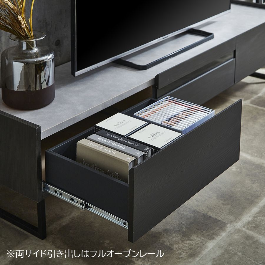 180cmテレビボード(美品) グレーのモダンテレビ台 引き出し付き 180cmテレビボード(美品) グレーのモダンテレビ台 引き出し付き
