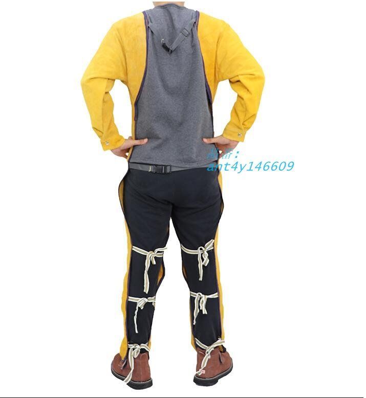 溶接エプロン 牛革 作業エプロン 大判 溶接用エプロン ツールポケット 作業服 防炎 耐熱 電気溶接 ローネック 防護服 耐摩耗 ant4y146609