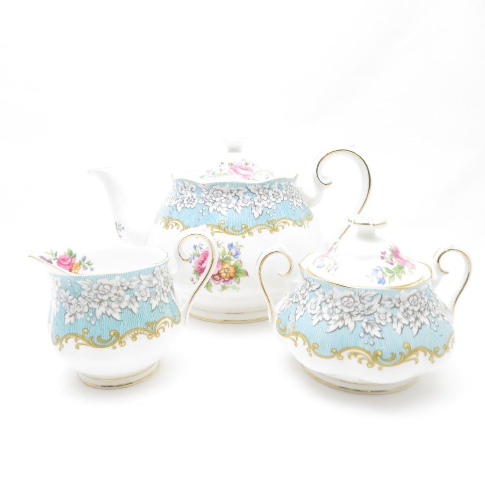 美品 ROYAL ALBERT ロイヤルアルバート エンチャントメント ティーポット&シュガーポット&クリーマー 3点 セット 茶器 砂糖 ミルク  英国 イギリス SU9605B2 - メルカリ