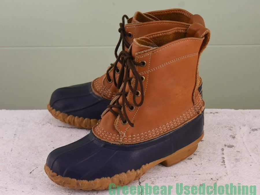 Y343 L.L.Bean ビンテージ ビーンブーツ 茶×ネイビー レディース 6LM 23cm