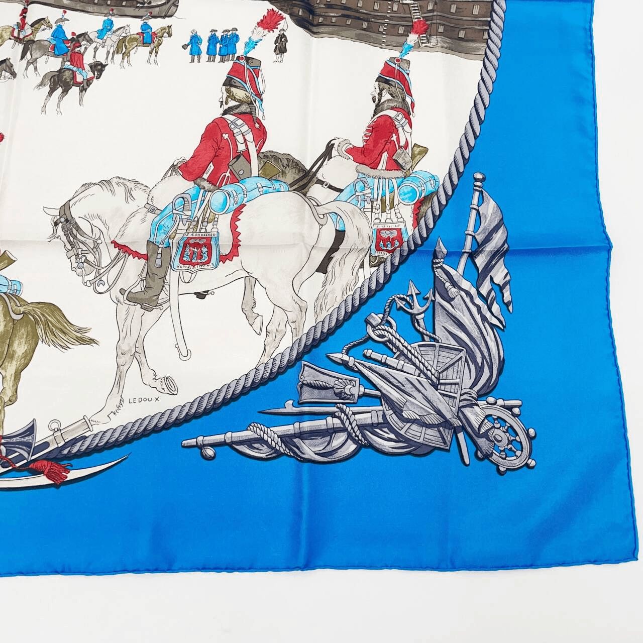 エルメス　カレ　海と騎兵隊　（MARINE ET CAVALERIE) 楽天市場】未使用級 HERMES エルメス カレ90 MARINE ET