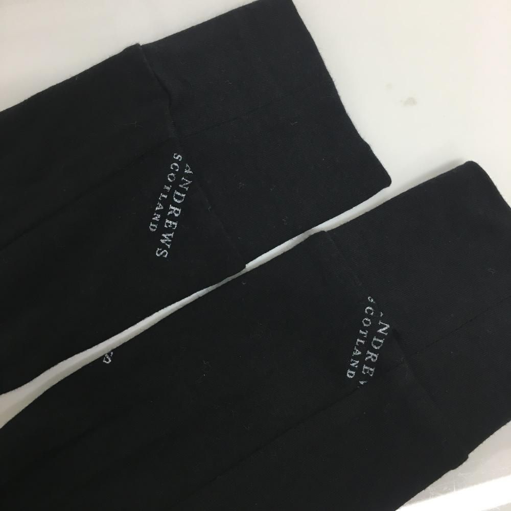 【未使用】セントアンドリュース ゴルフ ハイネックシャツ　M ブラック 美品】セントアンドリュース 長袖ハイネックシャツ 黒 フロント