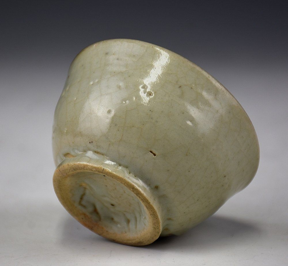 李朝初期堅手 白磁 盃 ぐい呑み アンティーク.古美術.骨董.韓国骨董.酒