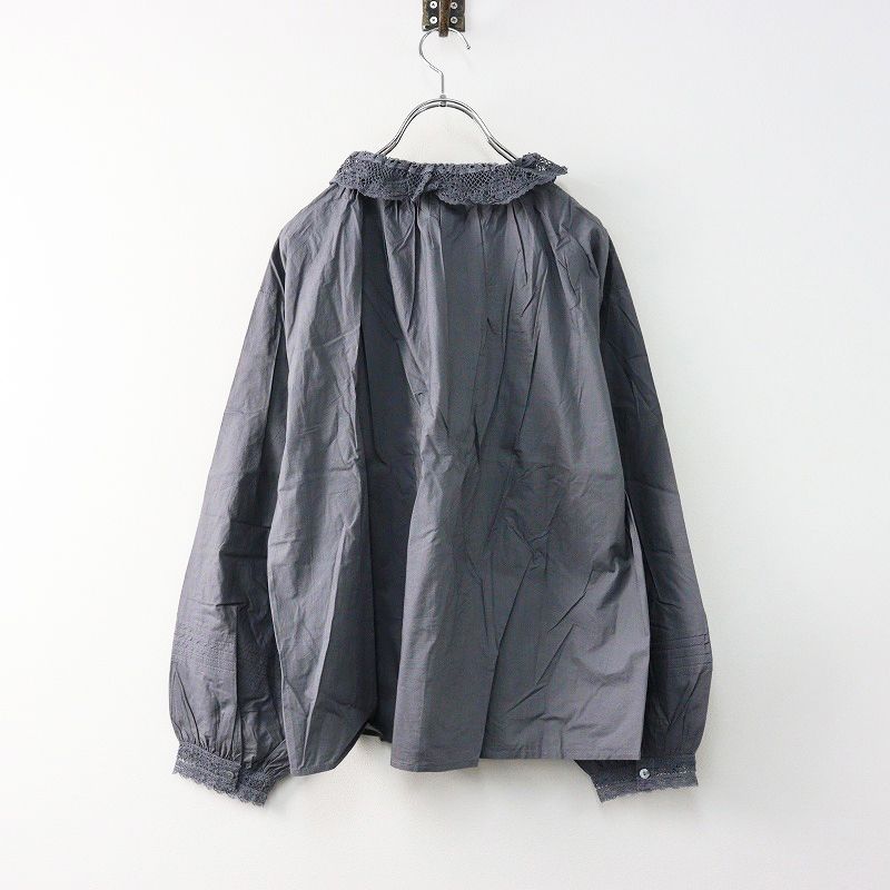 ツハルバイサマンサモスモス TSUHARU by Samansa Mos2 SM2 1711729 リバーレース襟ブラウス F/グレー シャツ【2400014178654】