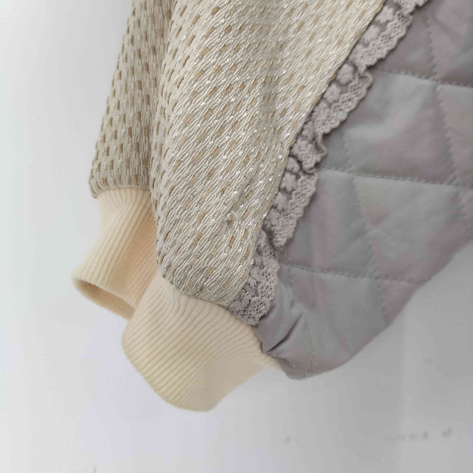 メリージェニー merry jenny ジャガード異素材ドルマンブルゾン