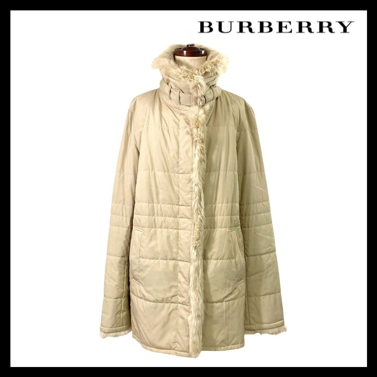 BURBERRY】FR027-725-42 サイズ 40 中綿コート ポリエステル キュプラ 