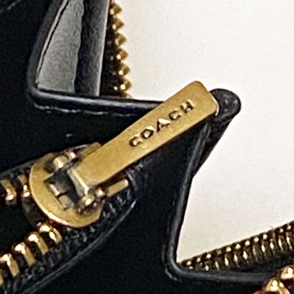 COACH アコーディオン ジップ ウォレット 長財布 ブラック