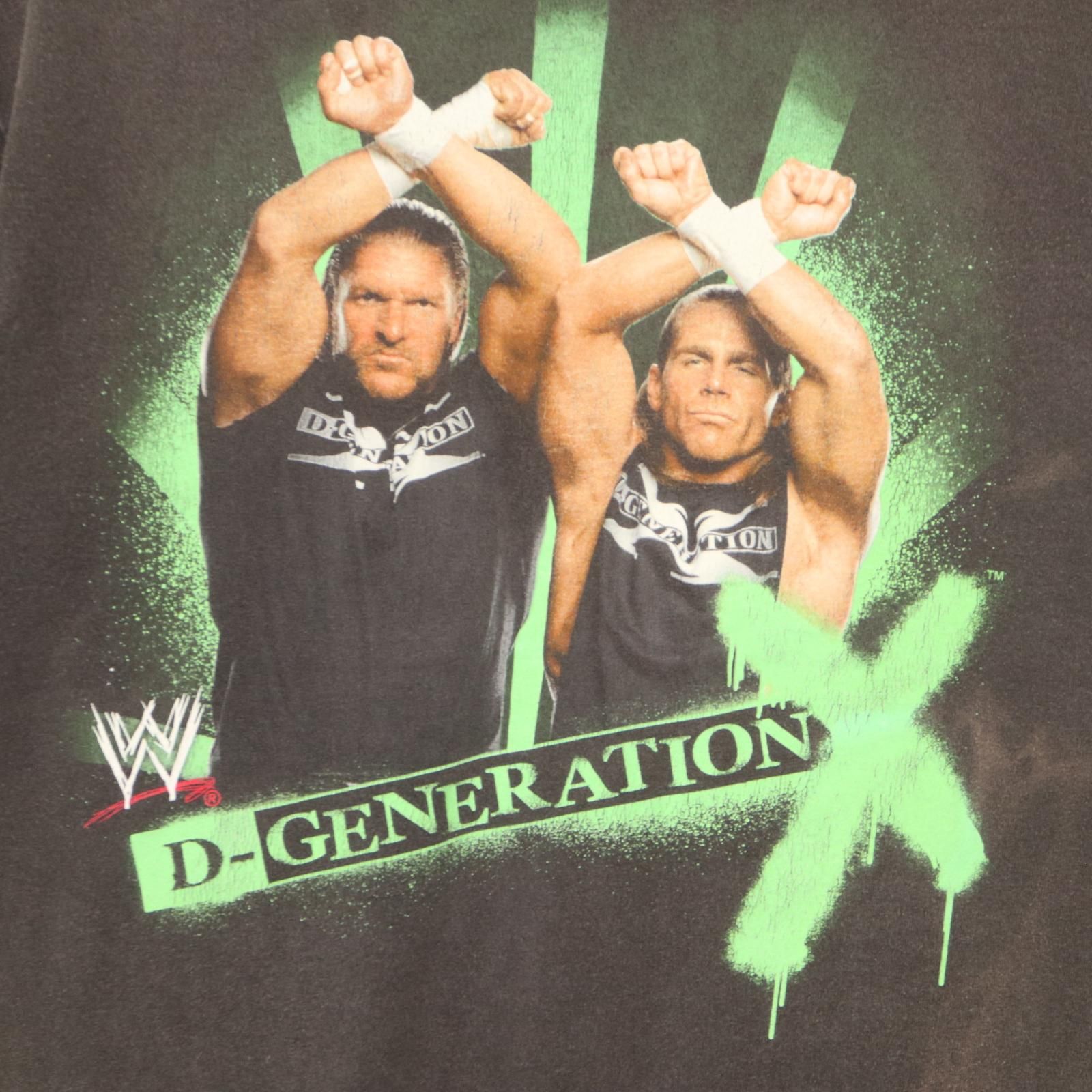 00年代 WWE プロレス D-GENERATION X 半袖Tシャツ ブラック(メンズ L 