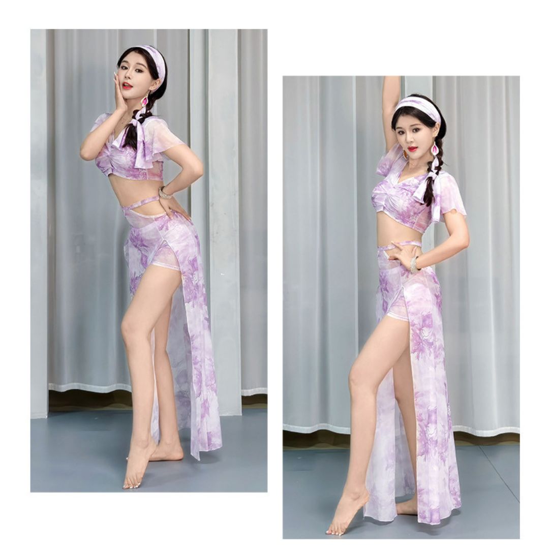 ⭐︎2点セット優しい色合いの花柄⭐︎ベリーダンス ステージ衣装