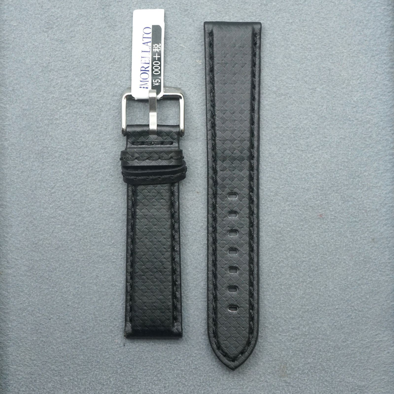デッドストック品 モレラート MORELLATO BIKING カーボン型押しラバー ブラック 20mm 時計バンド 時計ベルト バンド交換 人気 おしゃれ 25-M-309