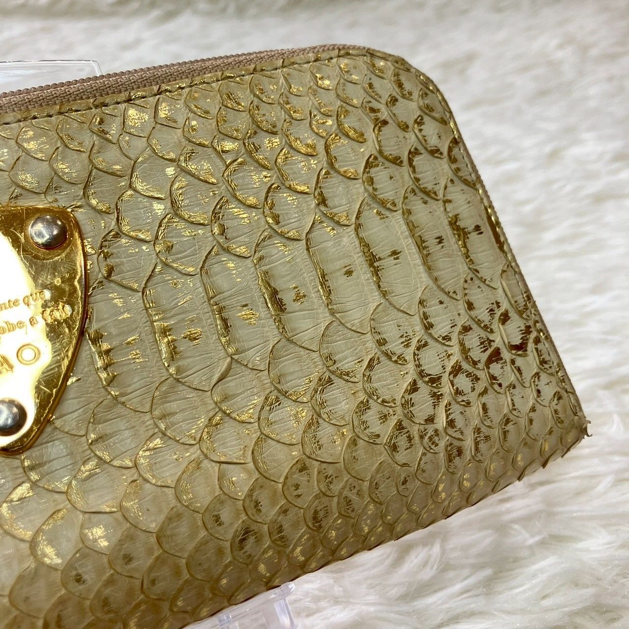 ATAO アタオ パイソン シャンパンゴールド 長財布 白蛇 L字 リュクス