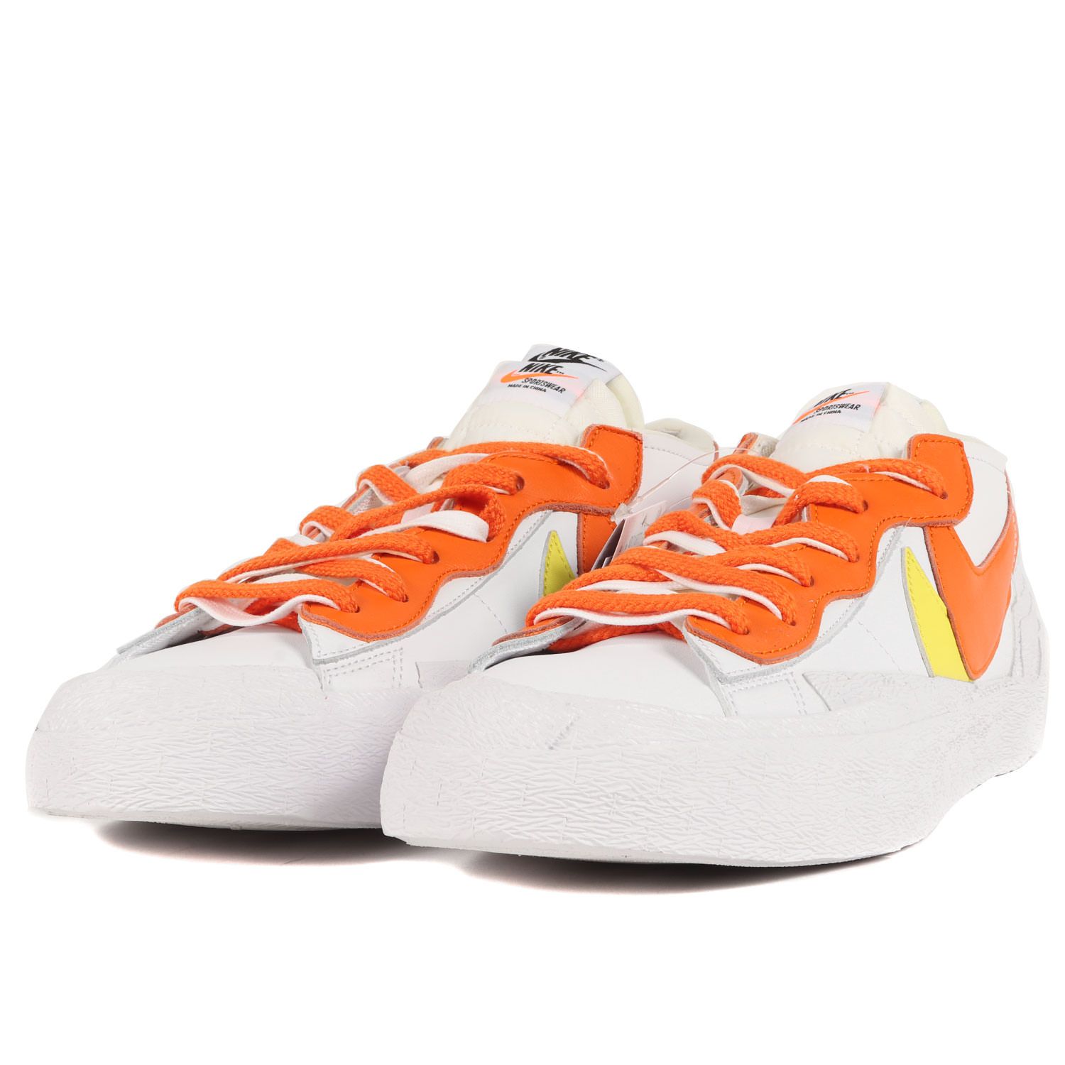 新品 Sacai サカイ スニーカー サイズ:30.0cm NIKE BLAZER LOW SACAI MAGMA ORANGE DD1877-100  ナイキ コラボ ブレザー ロー 21SS ホワイト マグマオレンジ US12 シューズ 靴