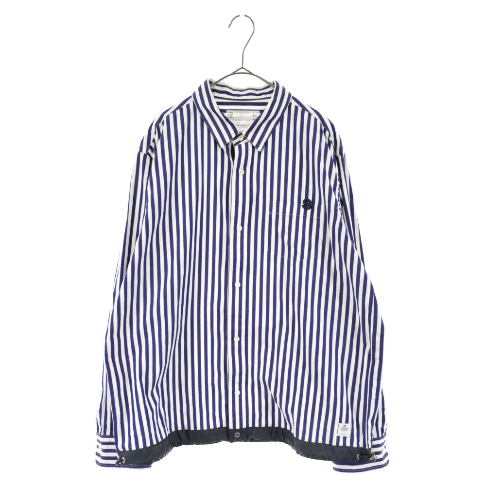 Sacai (サカイ) 23SS Thomas Mason / S Cotton Poplin L/S Shirt コットンポプリンストライプ長袖シャツ  23-03017M ブルー - メルカリ