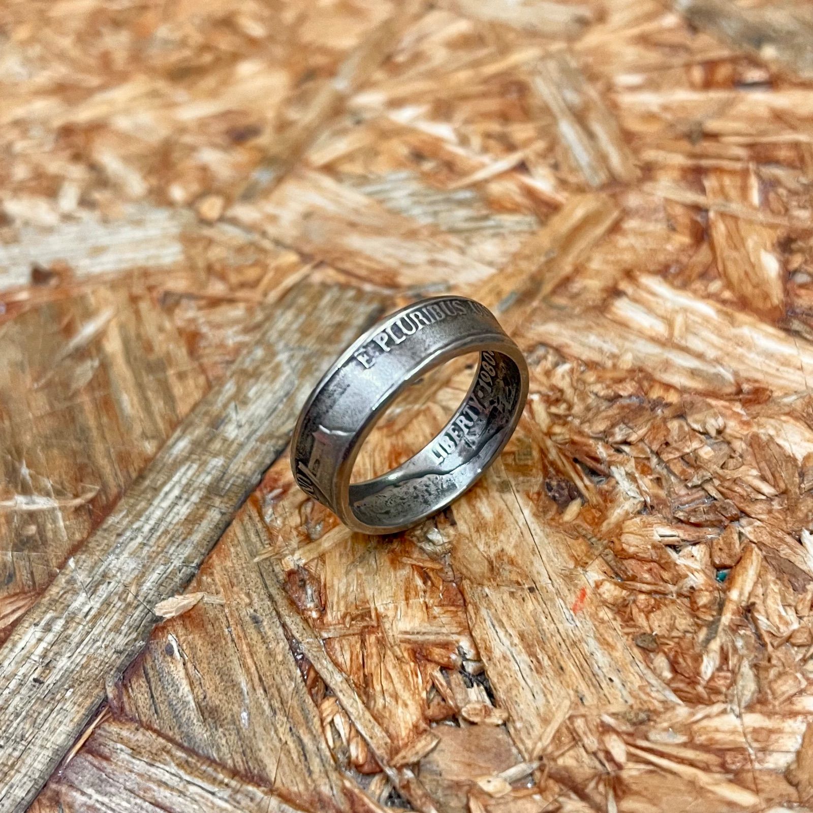 【6】オールドコインリング 5セント ハンドメイド 指輪 オリジナル ヴィンテージコイン アクセサリー USA アメリカ 硬貨 ニッケル ビンテージ  VINTAGE