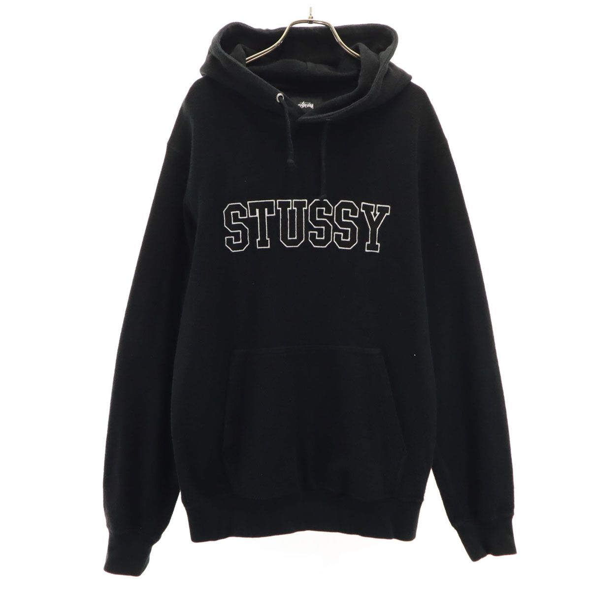 Stüssy ブラック パーカー M Stussy ブラック ジップアップパーカー - メルカリ