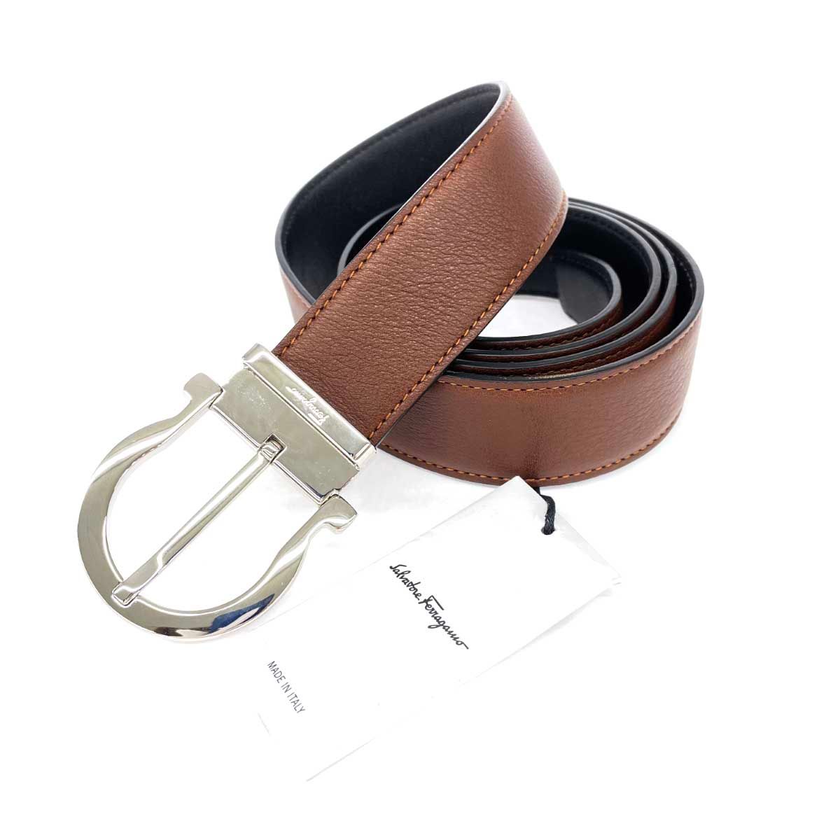 Salvatore Ferragamo レザー ベルト 115 美品 Salvatore Ferragamo サルヴァトーレフェラガモ 115サイズ