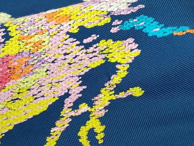 平和屋本店□極上 龍村美術織物 九寸開き名古屋帯 獅噛文長