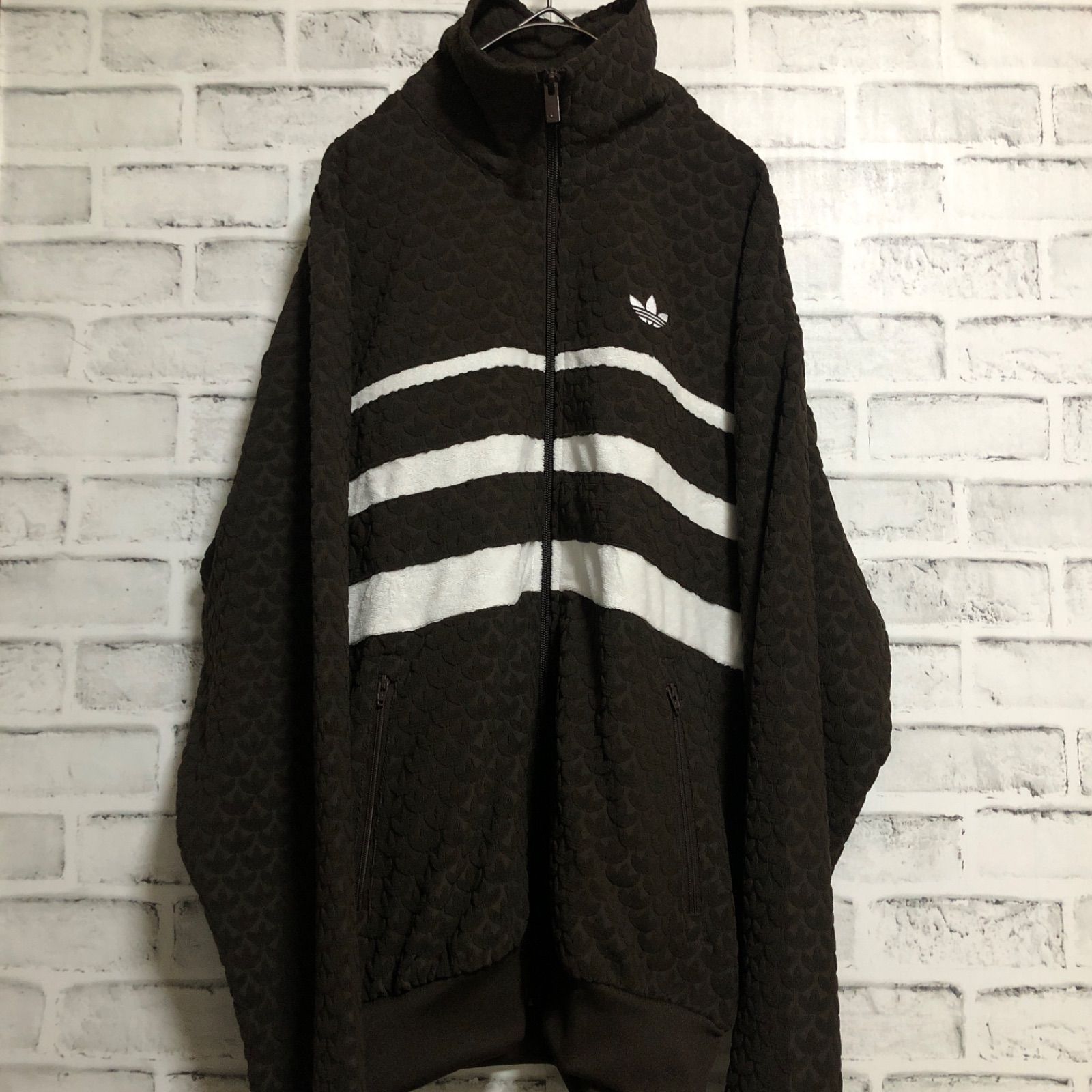 新品XS⭐️adidas ダークブラウン モノグラム トラックジャケット 