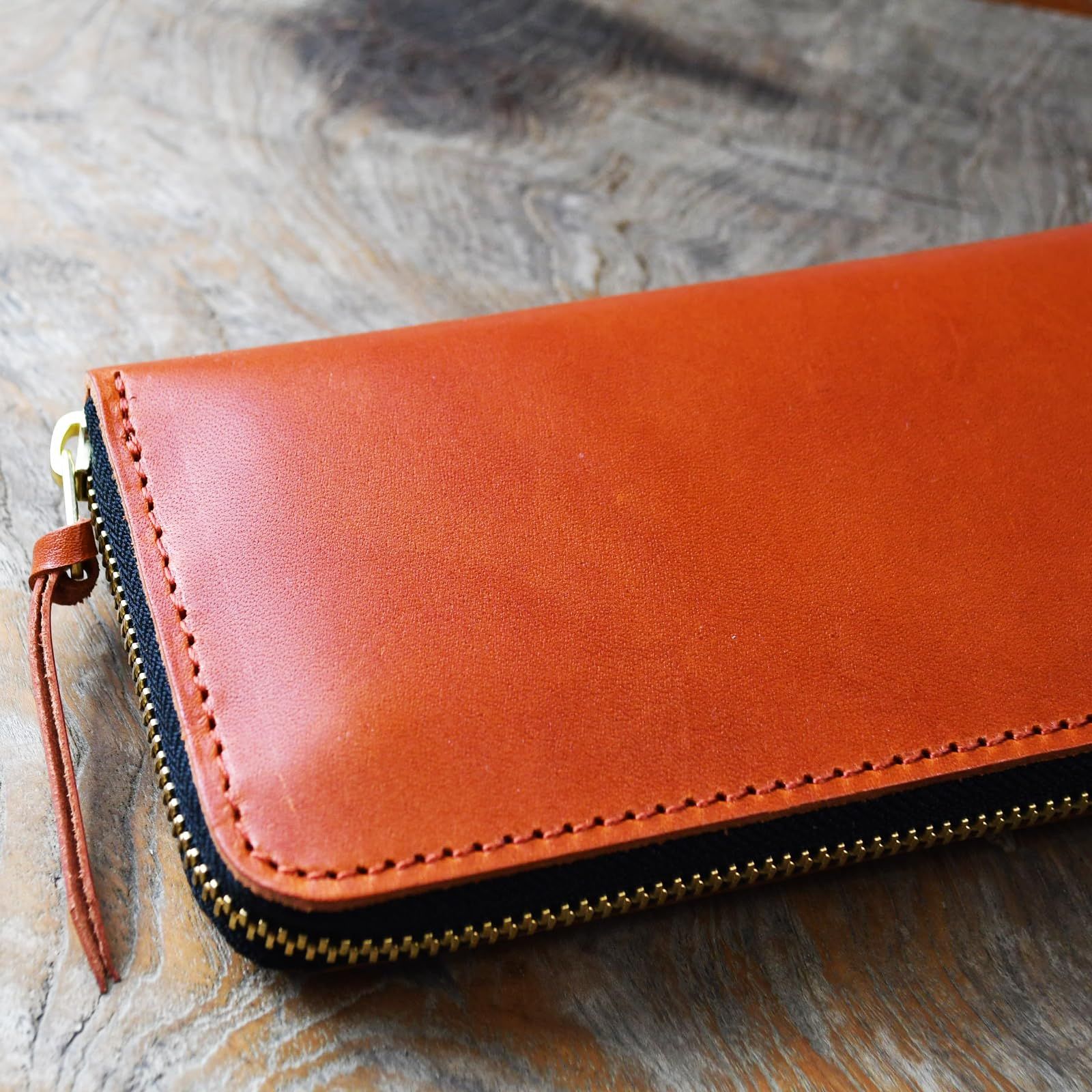 atelierCODEL 栃木レザー 長財布 日本製 ヌメ革 メンズ (手染