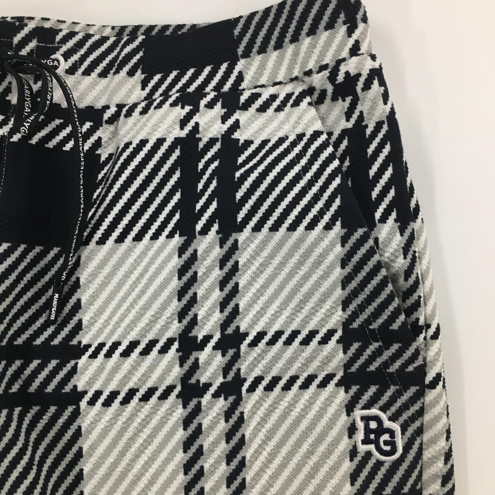 超 パーリーゲイツ ハーフパンツ 黒×白 チェック織生地 メンズ 4 M ゴルフウェア モデル PEARLY GATES LLC-HASEGAWATOSO_COM