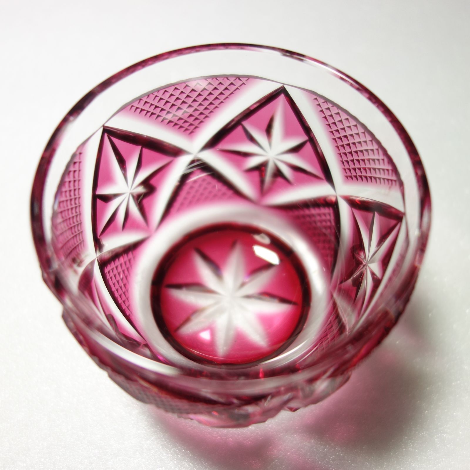 美品】薩摩びーどろ工芸 薩摩切子 伝承 猪口 – ちょこ – 酒器