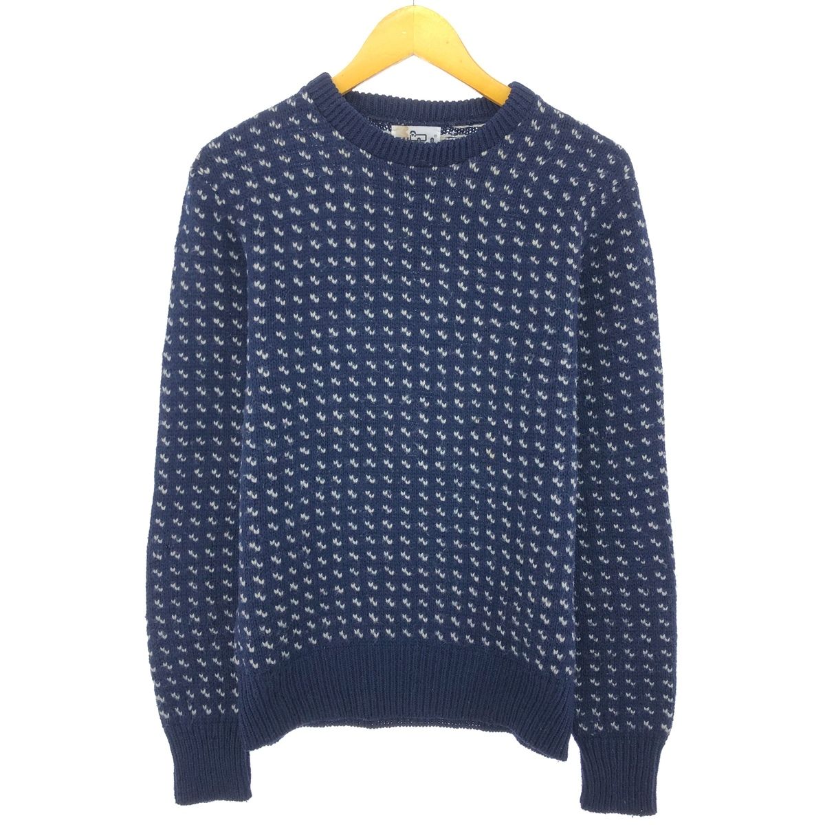 70s ウールリッチ バーズアイニット Woolrich 古着 70年代 ウールリッチ WOOLRICH バーズアイ柄 ウールニット