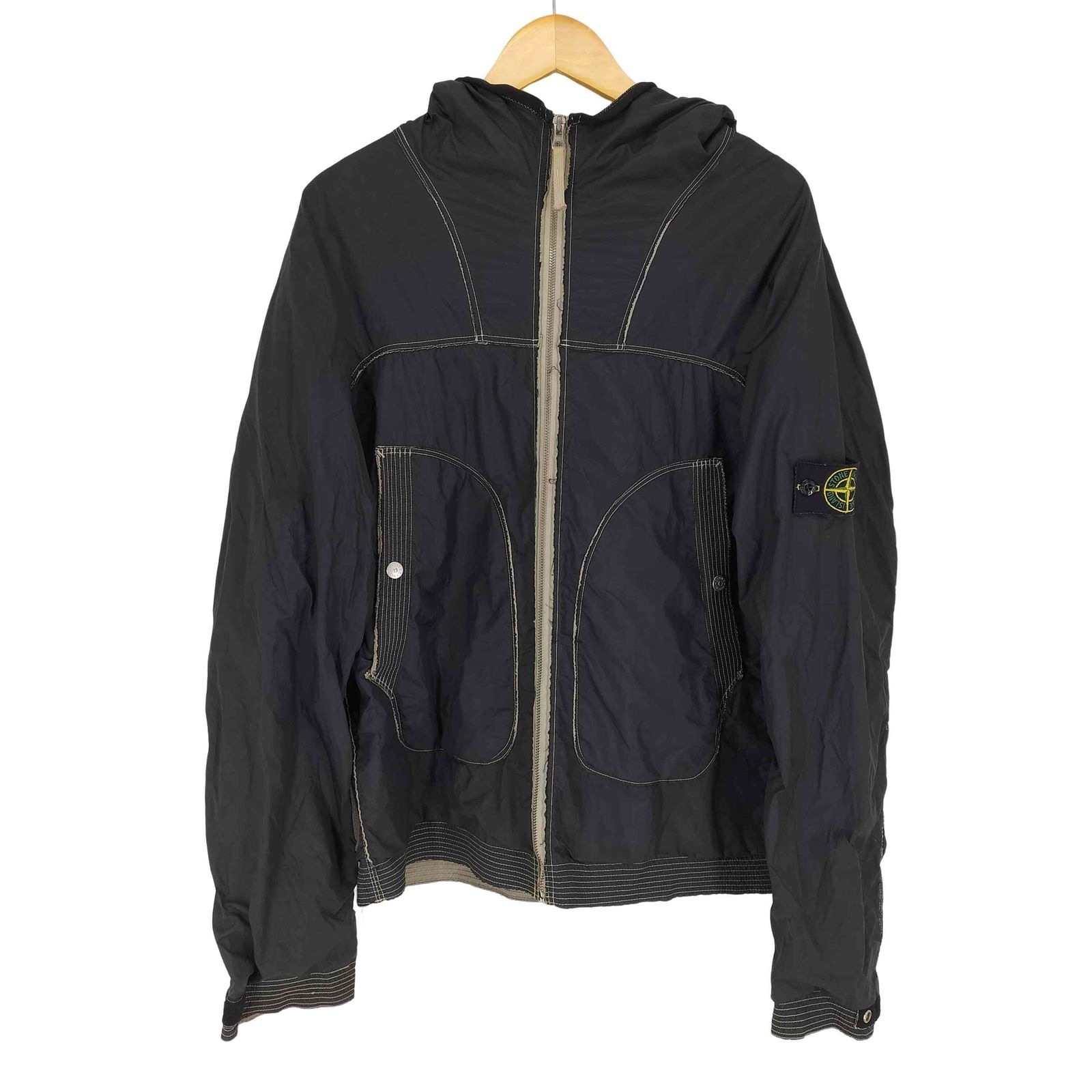 ストーンアイランド STONE ISLAND 00s- ステッチラインデザインフーディージャケット メンズ JPN：L 