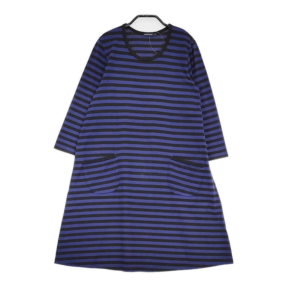 新品未使用 マリメッコ marimekko ネイビー ボーダー ワンピース marimekko TIIA ボーダーTシャツワンピ サイズXS ワンピース