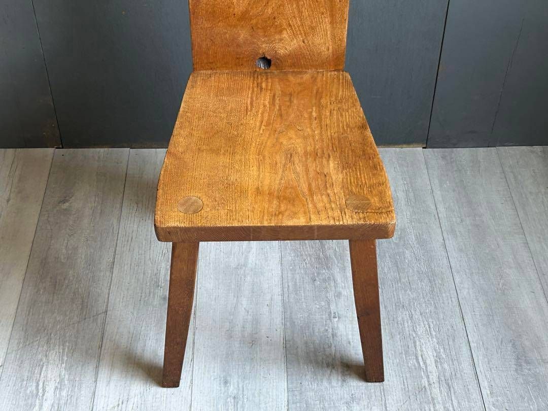 ③ 希少レトロ無垢材ヴィンテージカフェ店舗什器ハイバックチェアIn