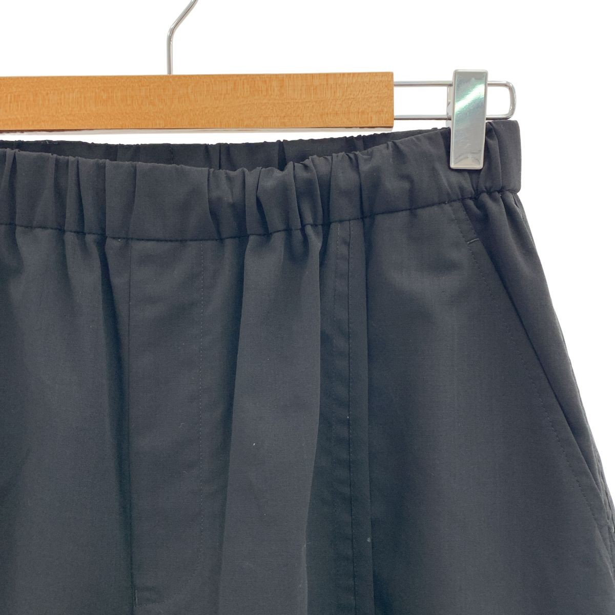 noir kei ninomiya ノワールケイニノミヤ 2021SS ウール ワイド タック デザイン パンツ S ブラック レディース