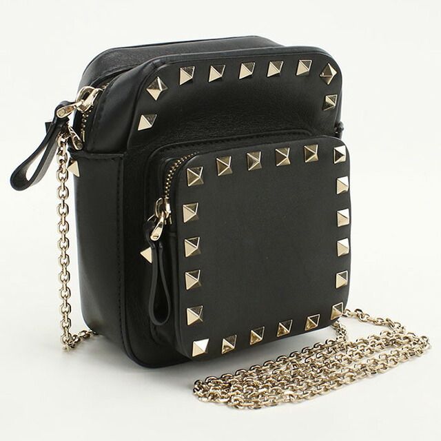 VALENTINO GARAVANI ロックスタッズ チェーン ショルダーバッグ ヴァレンティノ VALENTINO ロックスタッズ チェーンバッグ