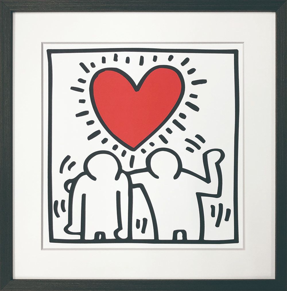 大人気☆Keith Haring☆キースヘリング☆額入り☆『ハート』☆アート！！-