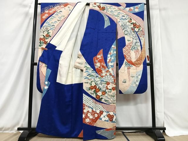 Y3853◇美品 正絹 鈴乃屋謹製 手縫い仕立て 訪問着 着物 六花-RIKKA- 美品 正絹 刺繍 トールサイズ 桜 兎 鈴 矢羽 訪問着