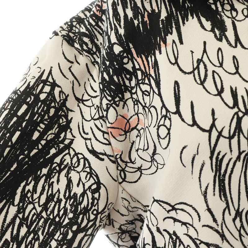ミナペルホネン mina perhonen cache-cache パーカー ジップアップ 総柄 36 ベージュ 黒 ブラック aca8950 /AN24 レディース ミナペルホネン mina perhonen cache-cache パーカー ジップ