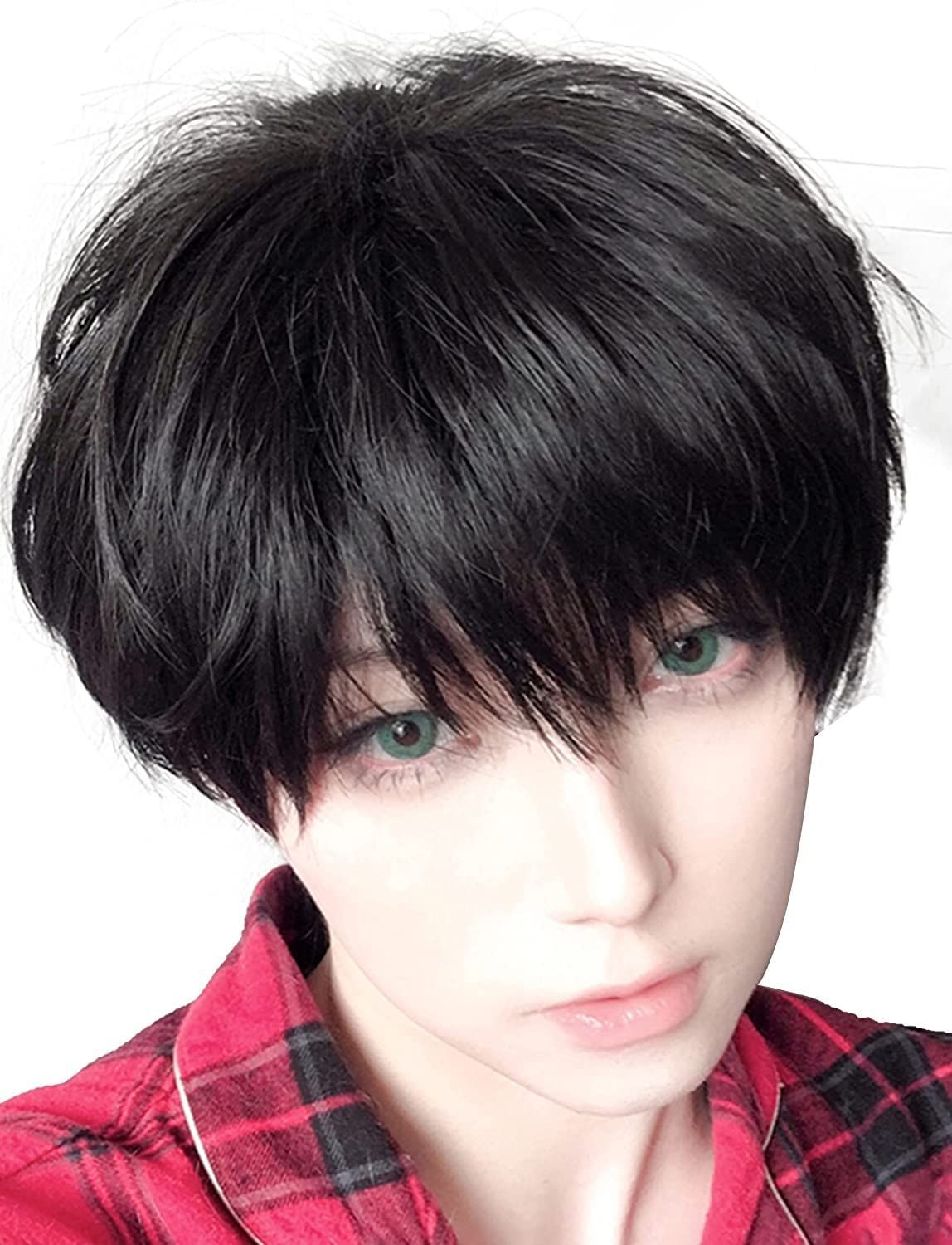 黒 AG28 次世代 ウィッグ メンズ 男装 かつら ショート 短髪 おしゃれ 自然 耐熱 スタンド 櫛 ネット付き 黒 AG28