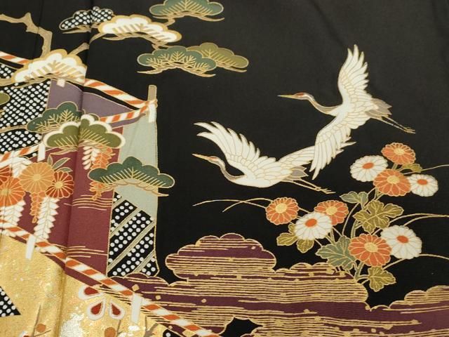 特選 豪華 螺鈿細工 訪問着 金彩 銀彩 唐花文様 正絹 平和屋着物○訪問着 駒刺繍 花唐草文 金彩 正絹 逸品 AAAZ0587ph