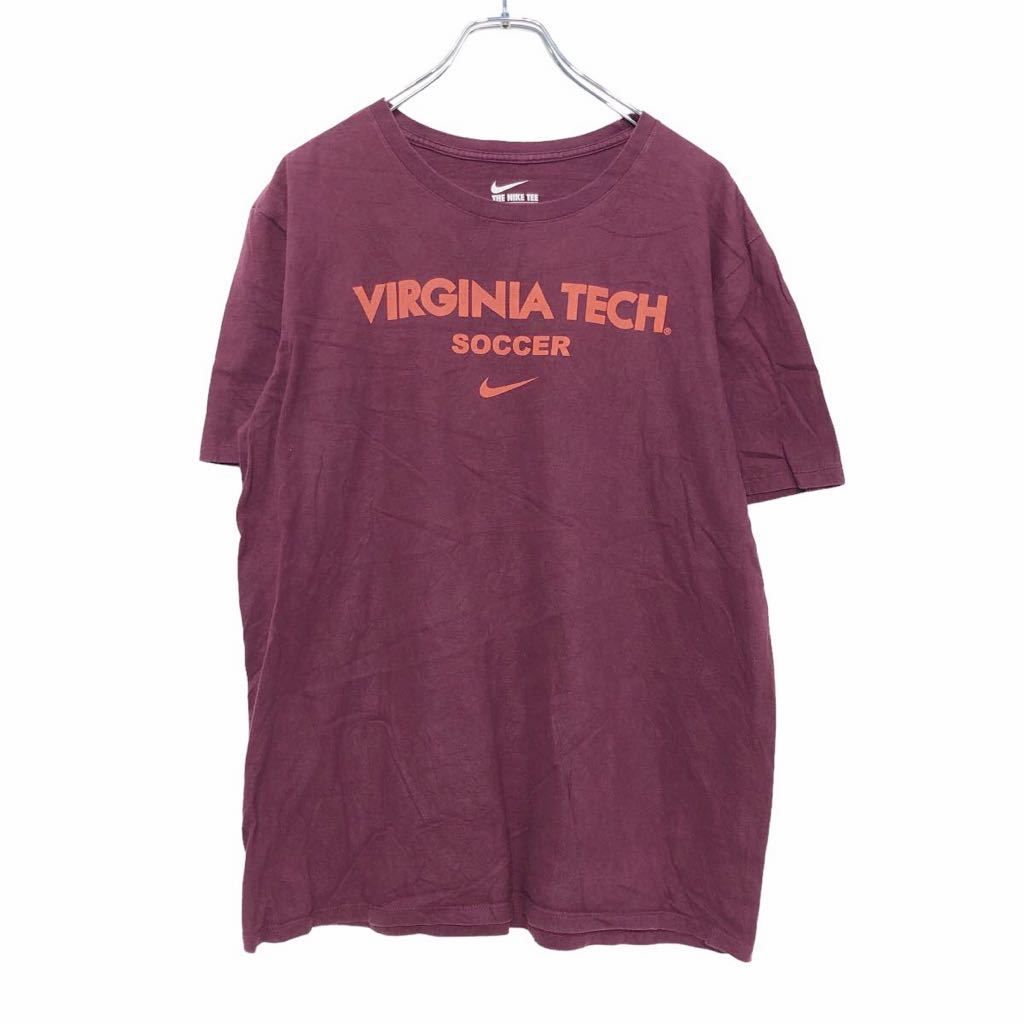 NIKE 半袖 プリントTシャツ L レッドワイン オレンジ ナイキ VIRGINIA