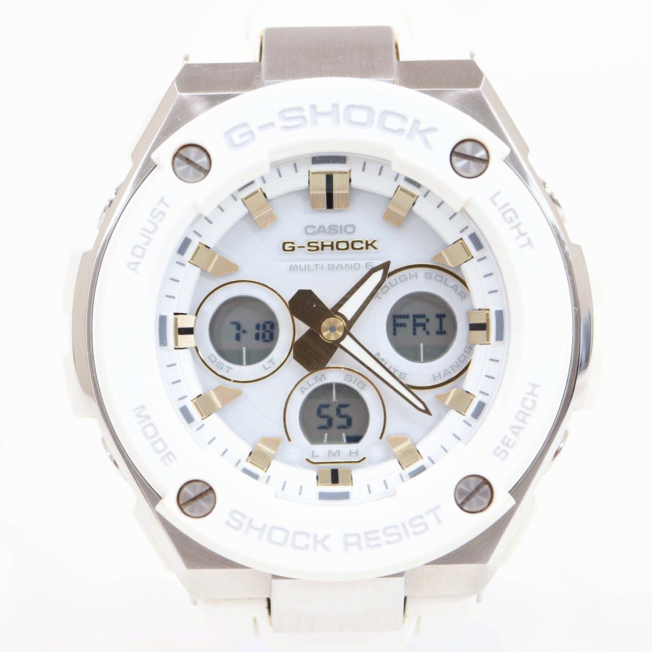 【未使用超美品】G-SHOCK GST-W300Gマルチバンド6対応ソーラー充電 CASIO カシオ G-SHOCK G-STEEL GST-W300 ホワイト マルチバンド6