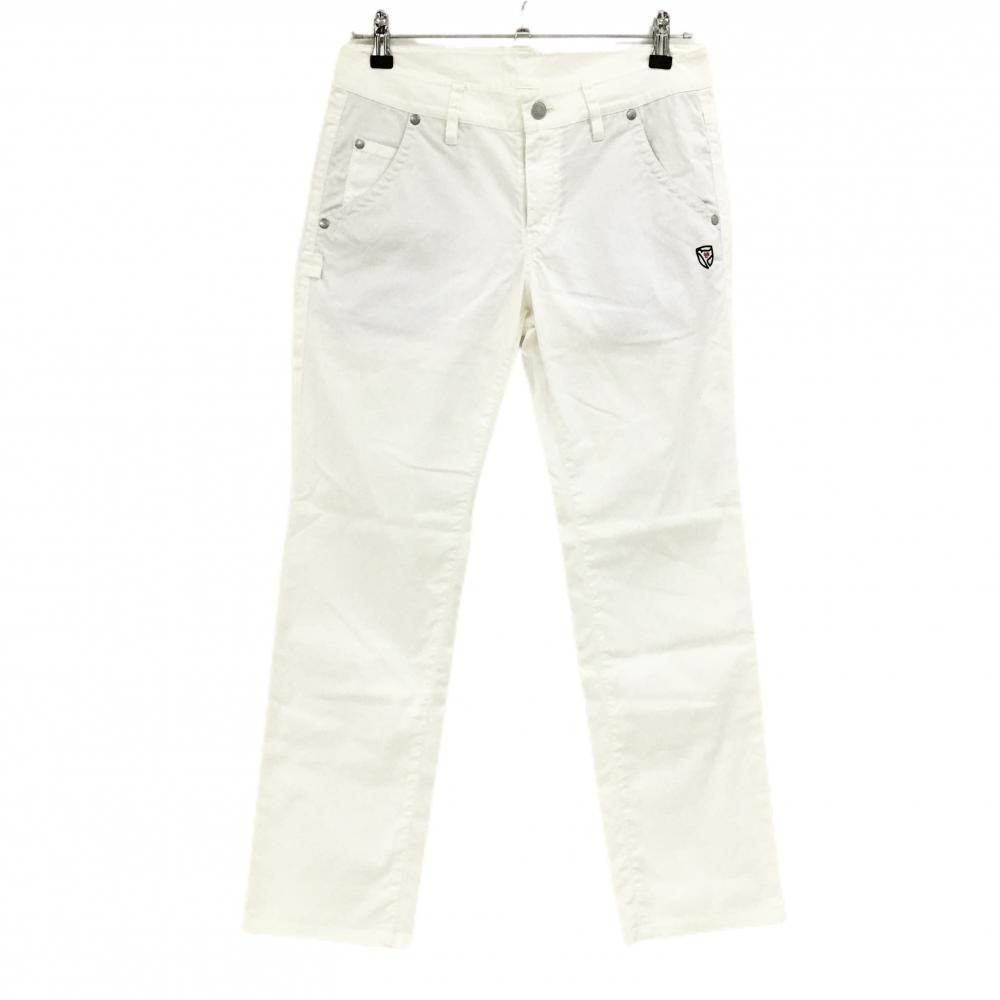 パーリーゲイツ　レディース　白パンツ　サイズ２　美品 パーリーゲイツ パンツ 白 ロゴ刺しゅう レディース 2(L) ゴルフ