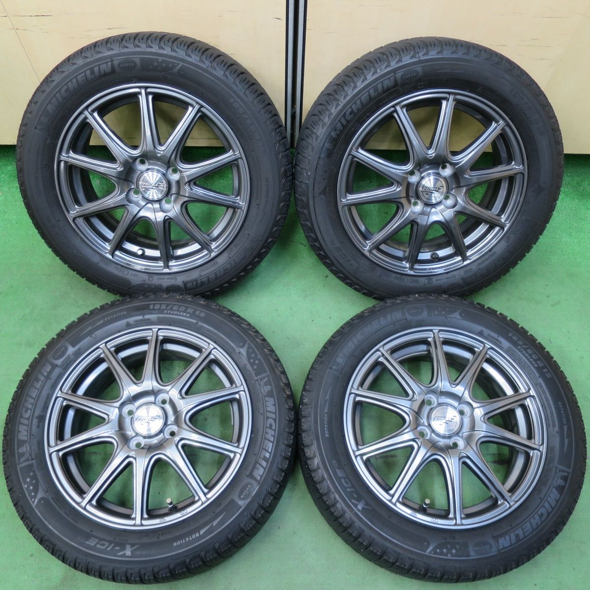 バリ溝 キレイ 8.5分 スタッドレス 185|60R15 ミシュラン X-ICE XI3 FINAL SPEED MiD ファイナルスピード 15インチ PCD100|4H 5051012イス