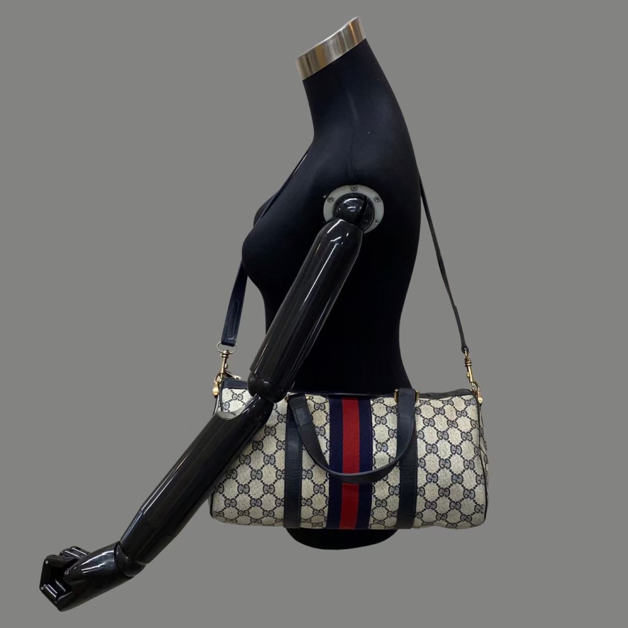 美品 GUCCI グッチ オールドグッチ シェリーライン GGモノグラム 