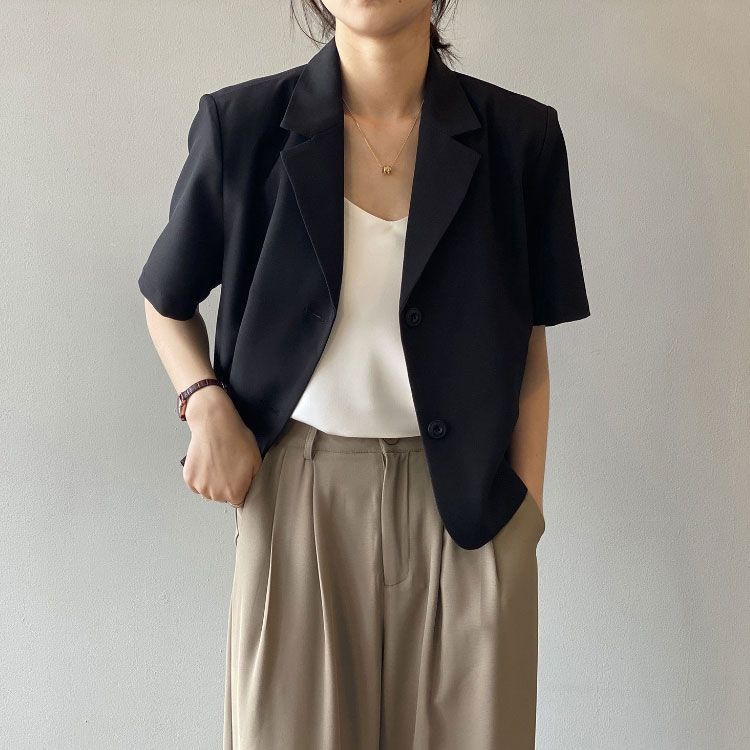 サマージャケット 半袖 レディース 薄手 夏 シフォン アウター