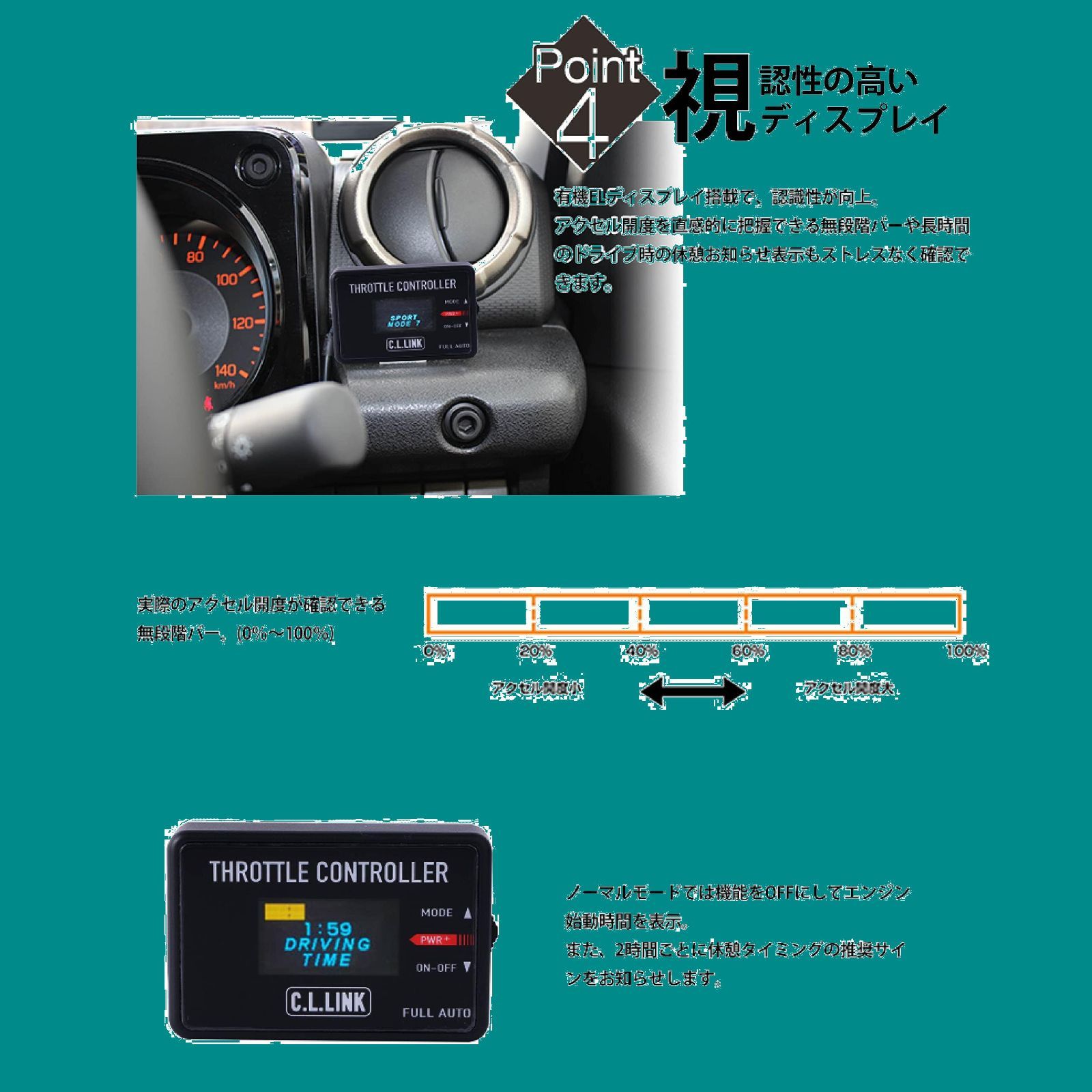 シーエルリンク スロットルコントローラー OBDカプラー付き スロコン ジムニー L18Mw-m71589717158 車・バイク・自転車 | mipueblocr.com