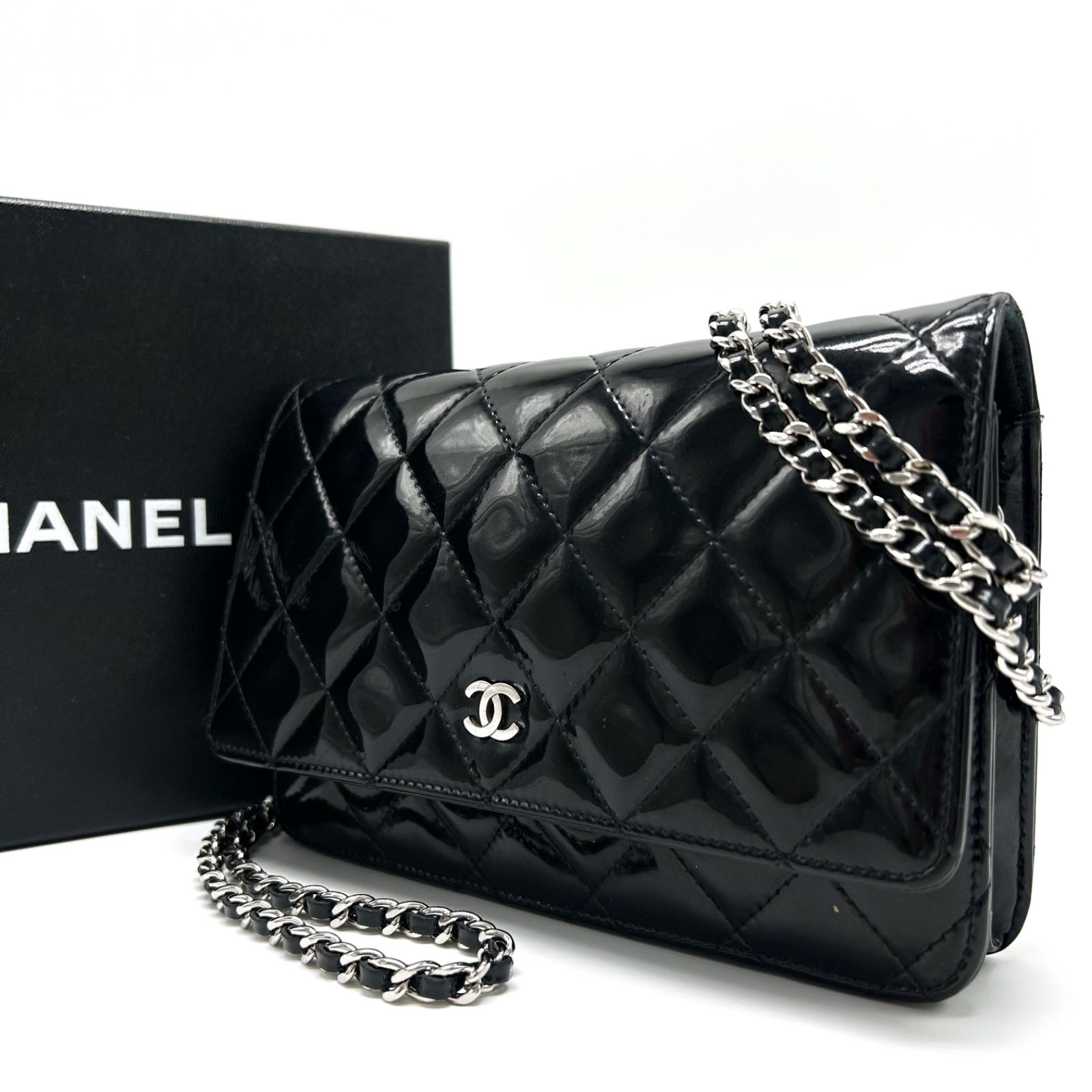 美品 CHANEL シャネル チェーンウォレット マトラッセ ショルダー 